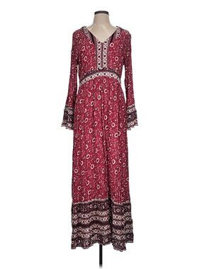 Knox Rose Maxi Dress, Burgundy 100% rayon, paisley print details
